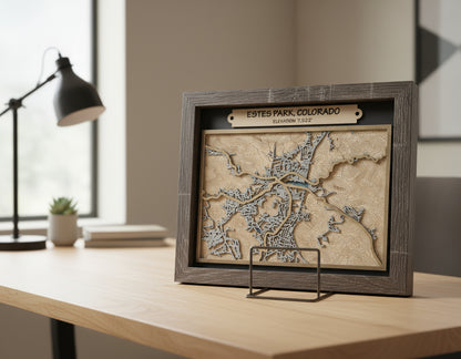 Framed map of Estes Park, Colorado