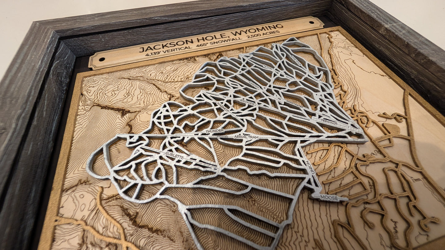 Jackson Hole Ski Resort 3D Trail Map