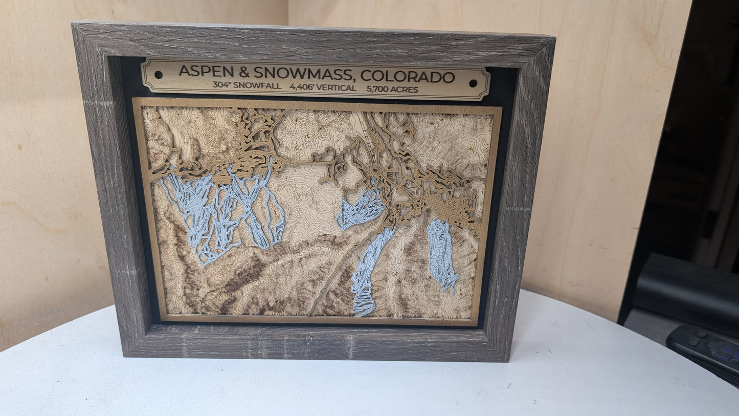 Aspen and Snowmass Ski Resort 3D Trail Map