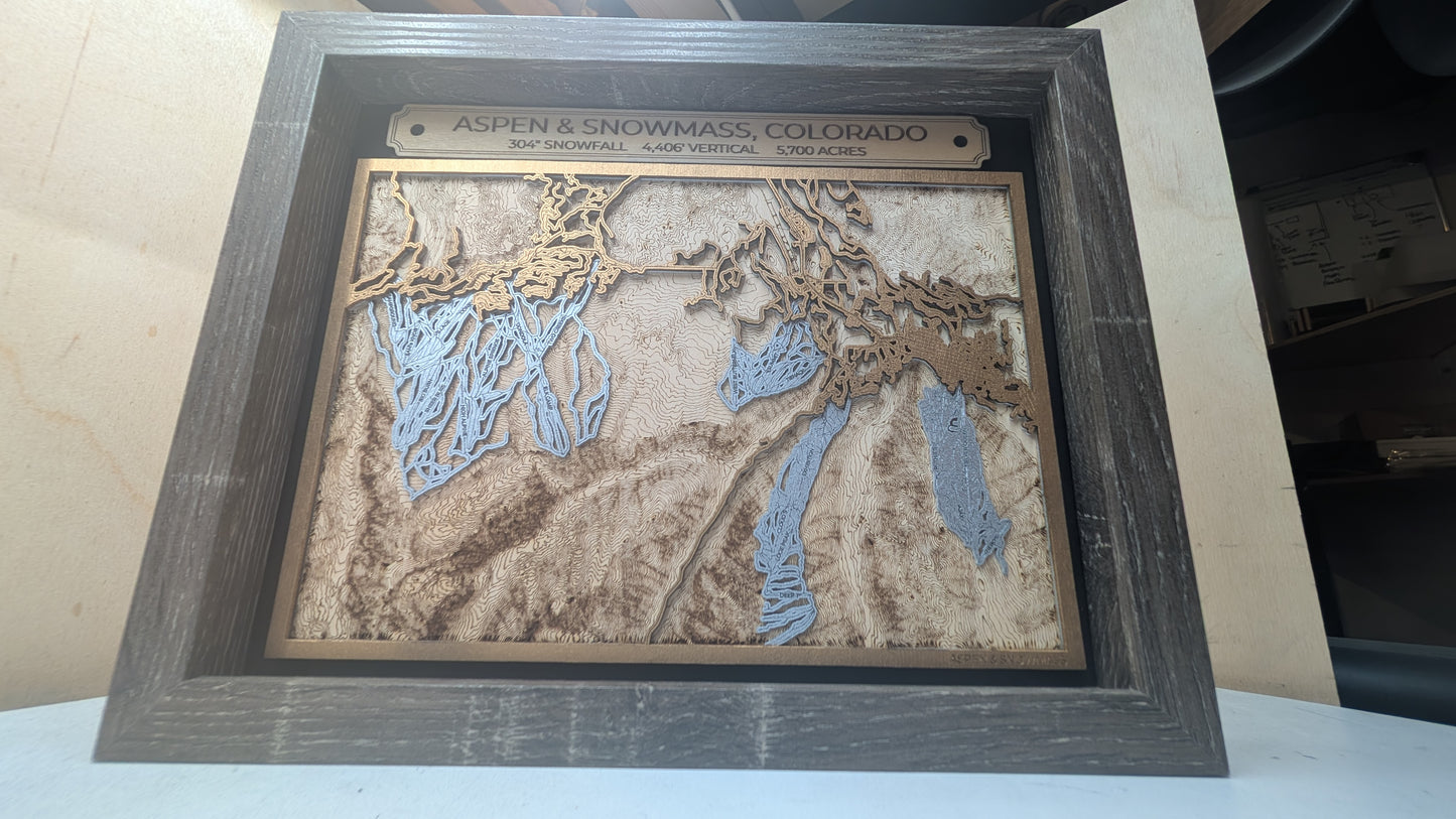 Aspen and Snowmass Ski Resort 3D Trail Map